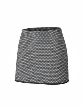 Opus Geometric Jacquard Textured Gray Mini Skirt Sz 38 Business Office A-line